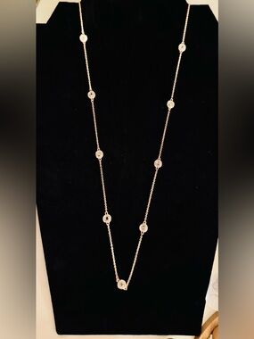 .925 Rose Gold plated Necklace with Crystal Accents